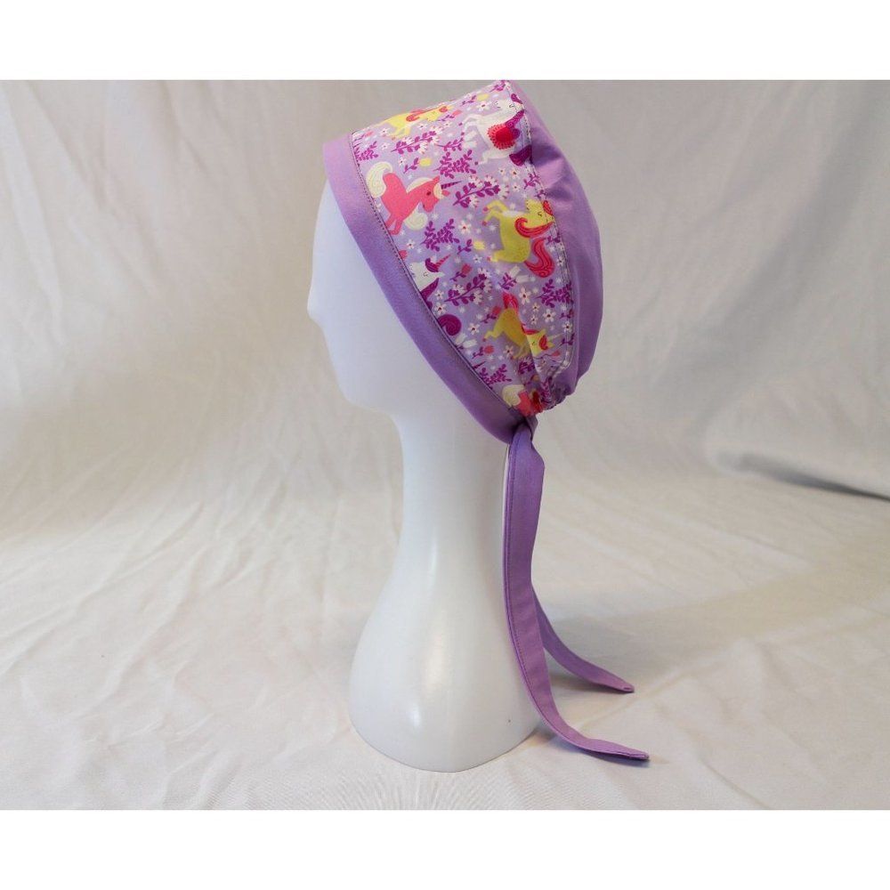 Lavender Unicorns Surgical Scrub Cap Chemo Dental Hat